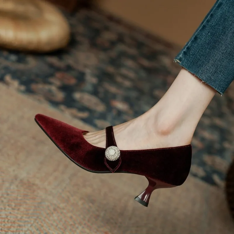 Boots - Scarpe Mary Jane a punta rosso
