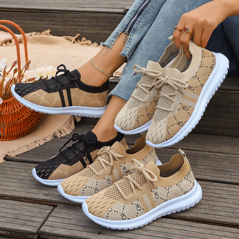 2026 Nuove Sneakers da Donna c - Knit Fabric Lace Up Sneakers recensione e prezzo